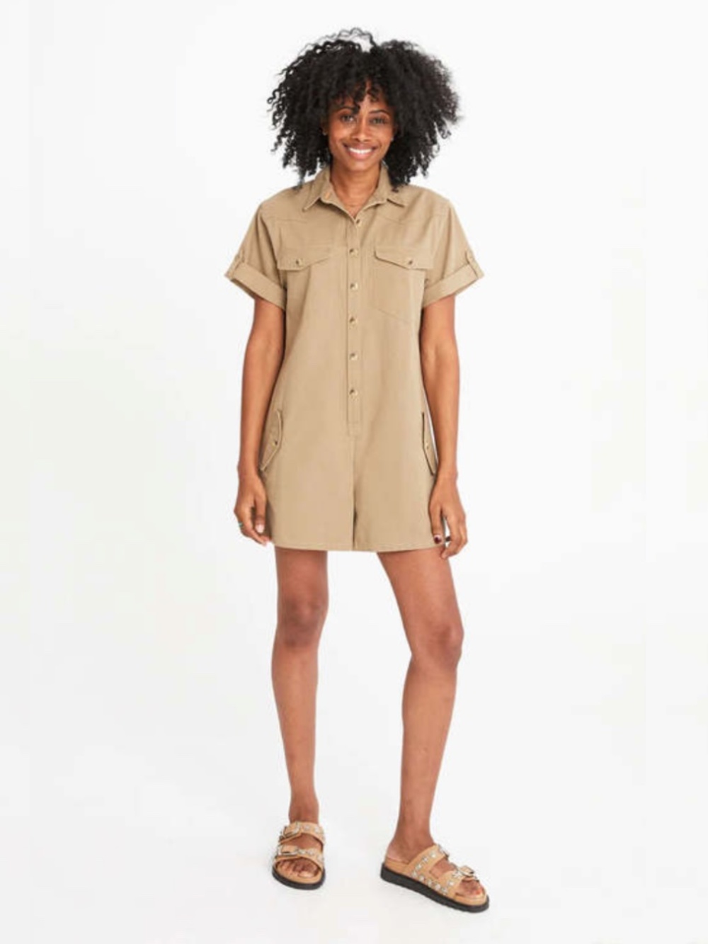 Clare V. Cargo Jumpsuit in Khaki